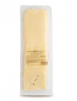 Bandeja de lonchas de queso emmental