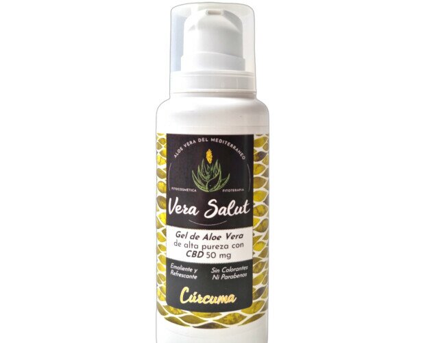 Gel Aloe Vera-Cúrcuma. Gel de aloe vera puro (ecológico) con extracto de Cúrcuma extremadamente hidratante.