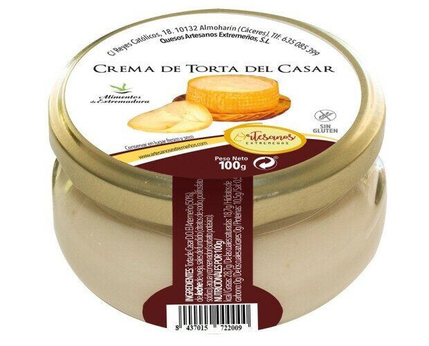 Crema de Torta del Casar (Cristal). Queso natural, elaborado mediante métodos tradicionales a base de leche de oveja.