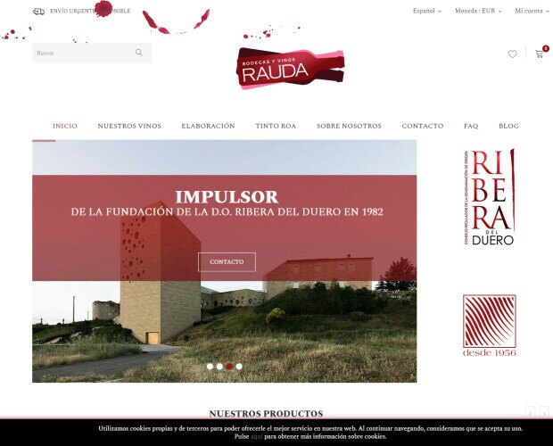 Bodegas y Vinos Raura. Diseño web de Bodegas y Vinos Raura