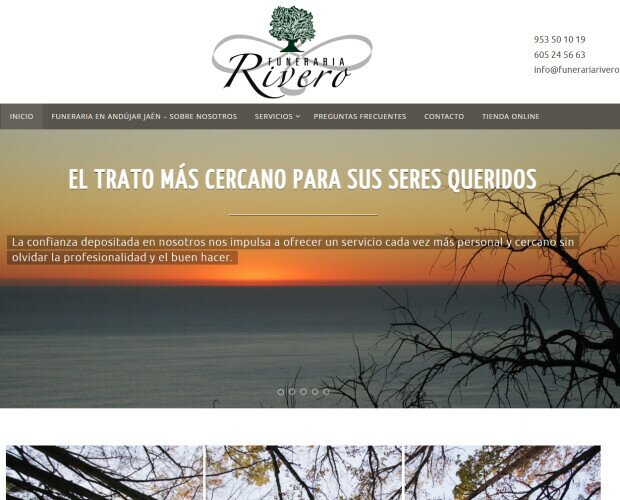 Funeraria Rivero. Diseño web de la página Funeraria Rivero