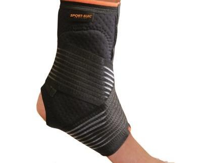 Tobillera. La tobillera flexible Sport-elec mantiene el tobilloy el pie calientes. Se utiliza en caso de esguinces