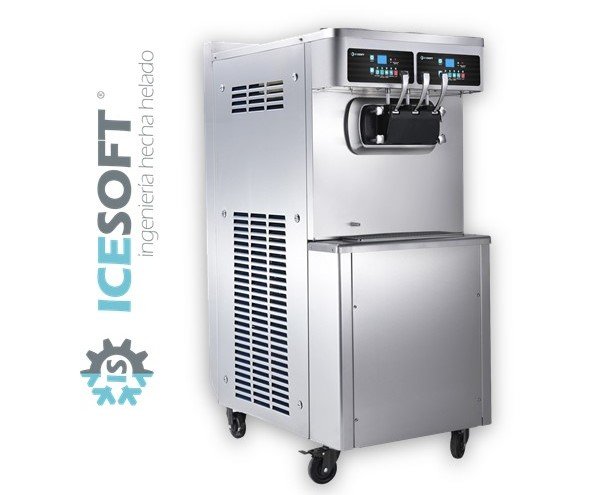 ICESOFT IS-S65XXL. Máquina de helado de 3 grifos, 65 litros/h. Con ruedas