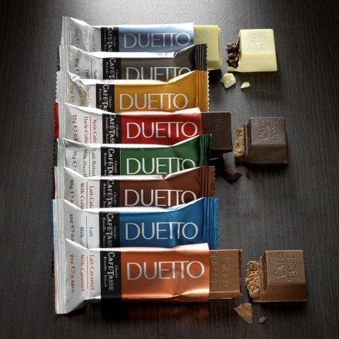Cafe Tasse Duetto. Chocolate belga en unidades individuales.