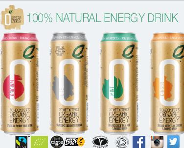 4 sabores. Scheckters Organic Energy Drink, bebida orgánica