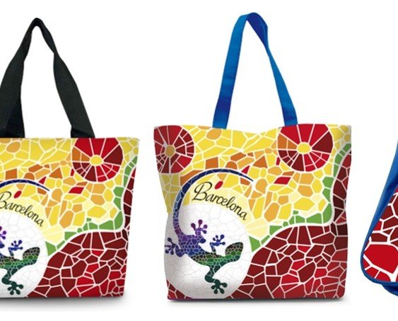 Bolsas de playa. Diseño para la empresa de Souvenirs Amazonik (Bcn)