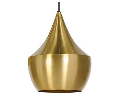 Beat Light Fat - Oro. Lámpara suspendida, correspondiente a la serie inspirada en un diseño de Tom Dixon. Realizada en metal color dorado, interior oro