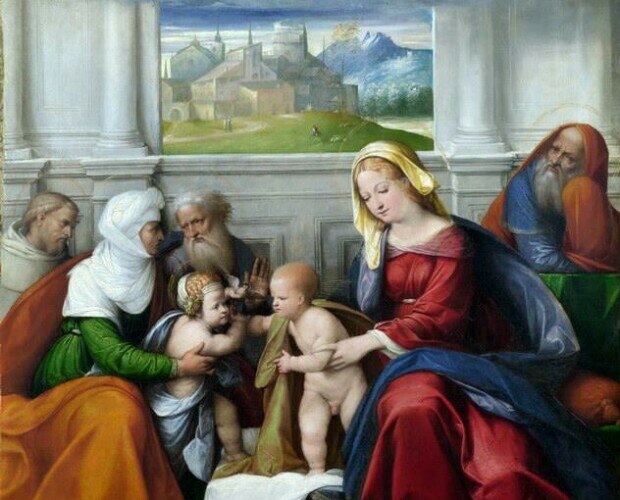 La Santa Familia. Obra del pintor Benvenuto Tisi da Garofalo
