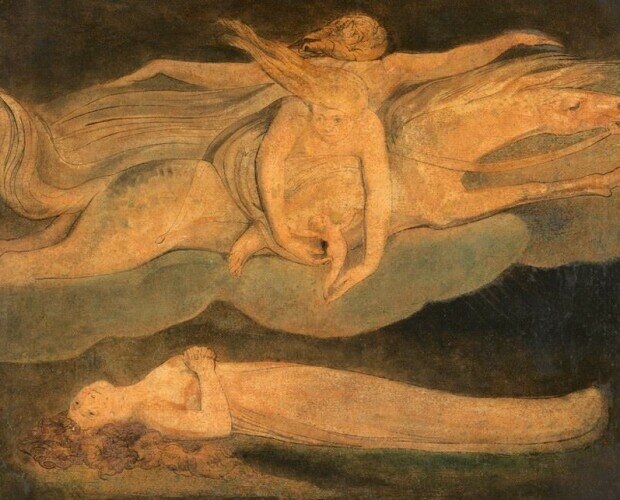 Lástima. Obra de Arte del pintor William Blake