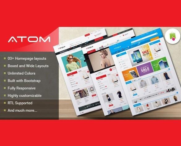 Template Atom. Lo utilizamos como base en el diseño de su página Web o tienda online