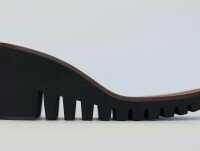 Materiales para Suelas del Calzado. Bloque de EVA prefabricado personalizado con cerco de cuero y tapa TPU