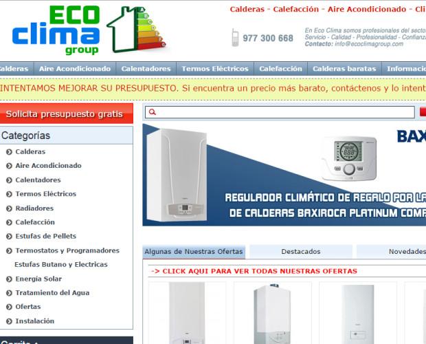 ecoclima. tienda online de calderas, aire acondicioandos, termo electrico, calentadores y mucho más