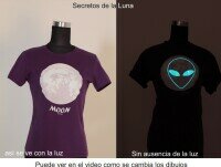 Camisetas Estampadas de Mujer. Secretos de la Luna. La Luna tiene muchos secretos unos de esto es Ese.