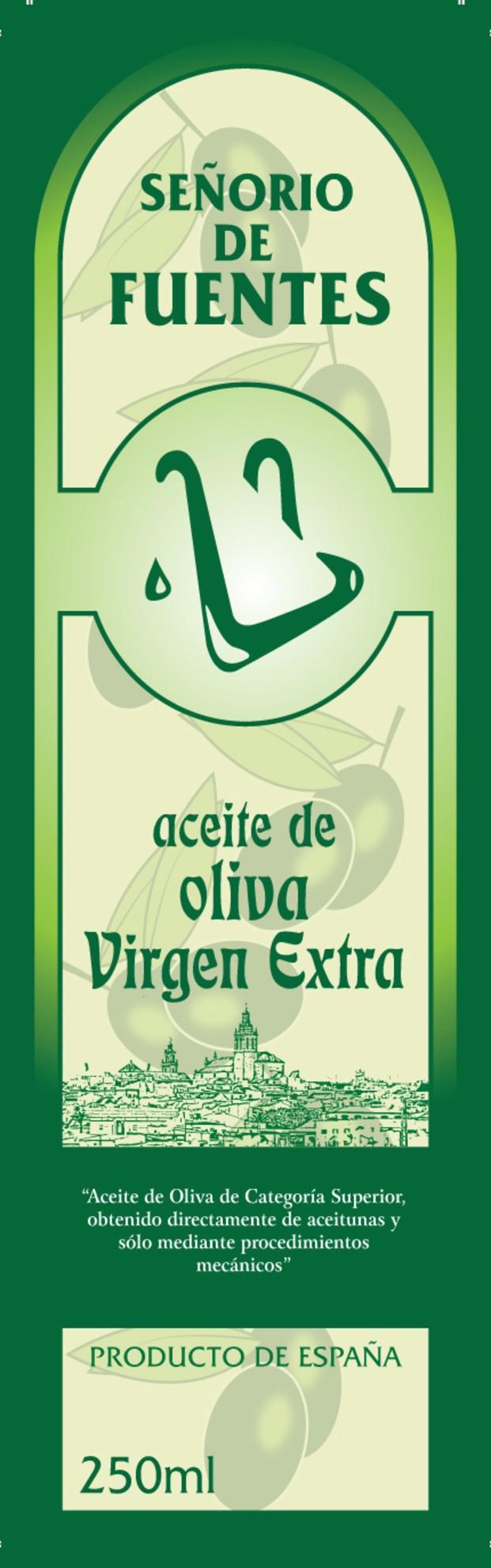 Aceite de oliva ecológico. Envase de 250 ml
