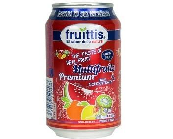 Fruittis Multifrutas. Bebida Multifrutas en lata 4 X 6 X 33CL