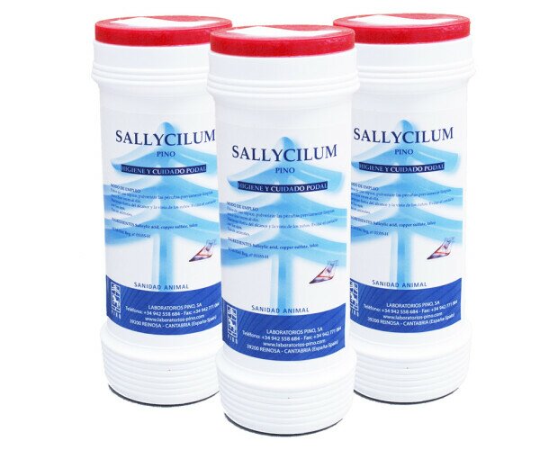 Sallycilum. Producto en polvo, para la aplicación directa en la pezuña y su posterior vendaje