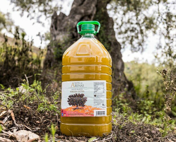Aceite de Arenas - Sin filtrar. Botella de 5 litros de PET de Aceite de oliva virgen extra sin filtar.