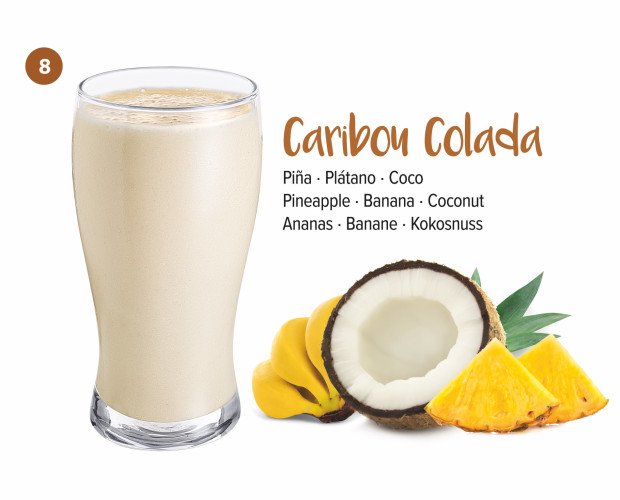 Caribon Colada. Bebida de piña, plátano y coco