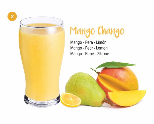 Mango chango. Bebida hecha con mango, pera y limón