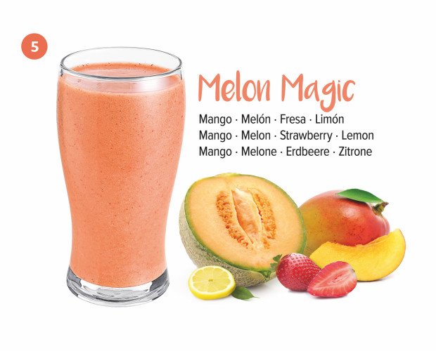 Melon magic. Smoothies elaborados con frutas naturales