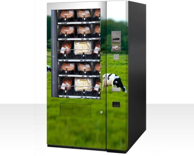Máquinas expendedoras de Carnicería. Controlada en sus selecciones y sistemas de pago por una máquina Vision o Coffeemar