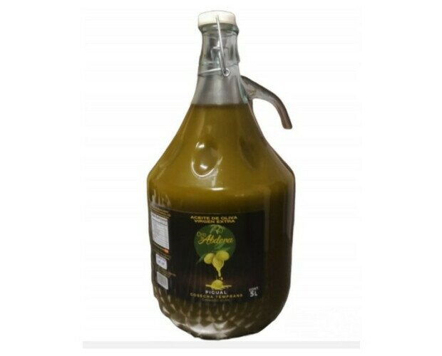 AOVE garrafa de cristal 5 L. Aceite de oliva virgen extra de la variedad picual