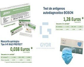 Test Covid19.Promoción: Test Antígenos BOSON Mascarillas quirúrgicas tipo II-R