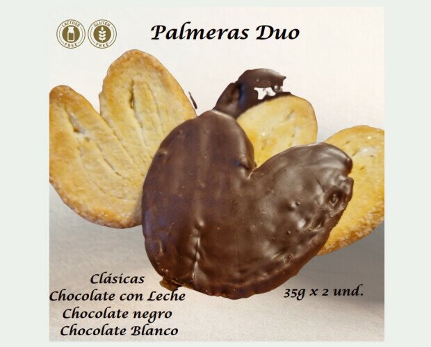 Palmeras duo. Palmeras duo clásicas, con chocolate, chocolate blanco, etc