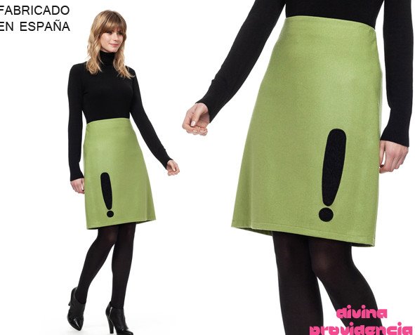 Falda verde claro. Falda elaborada con lana