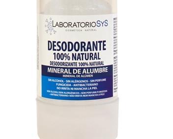 Desodorante natural alumbre. Contiene propiedades fungicidas y antibacterianas para mantener la higiene de las axilas