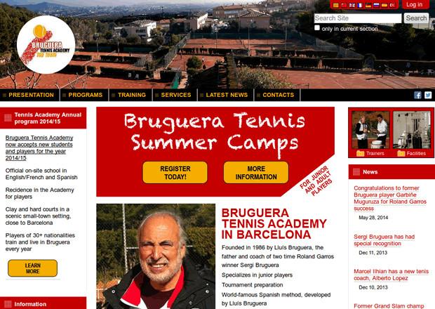 Bruguera Tennis. Diseño web España por Acento Web (8 idiomas)