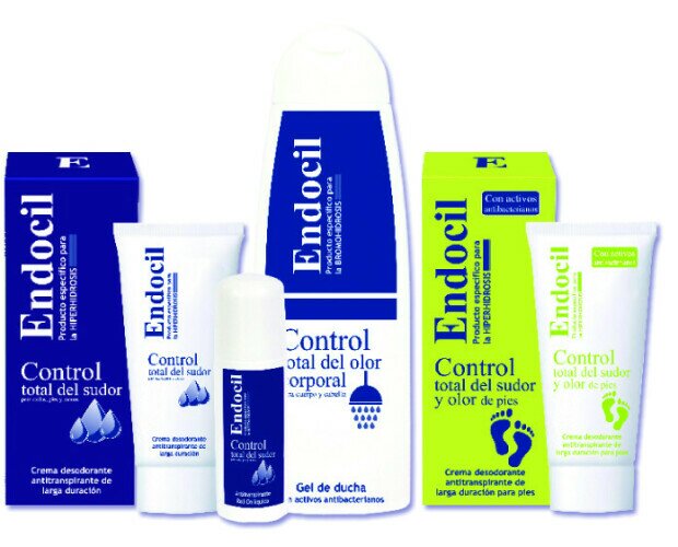Productos Endocil. Antitranspirantes y gel de ducha que controlan el sudor y olor corporal