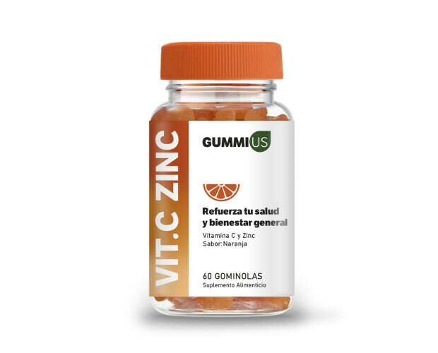 Gummius Vitamina C + Zinc. Bote de 60 gominolas de Vitamina C + Zinc con sabor a naranja.