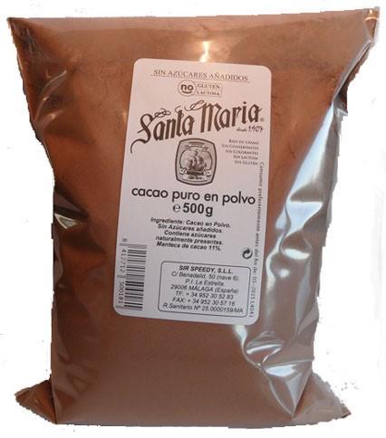 Ingredientes Alimentarios y Aromas. Cacao en Polvo. Cacao en Polvo Natural Santa Maria 500g