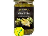 Conservas de Alcachofas. Alcachofas confitadas en Aceite de Oliva Virgen Extra, listas para comer, peso neto 280 gr. alcachofa Valenciana, producto de proximidad.