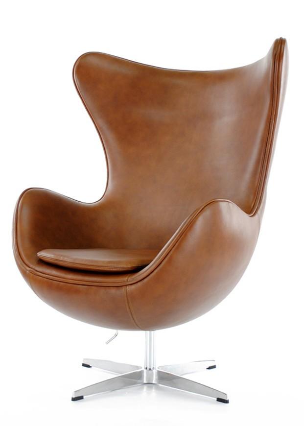 Butaca piel ignífuga. Butaca réplica Arne Jacobsen