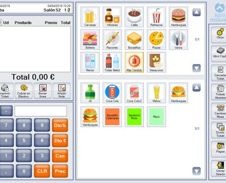 Programa TPV Ágora. Software de TPV Ágora. fácil e intuitivo, con muchas opciones de personalización