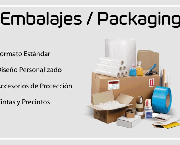Embalajes/Packaging. Todo tipo de embalajes estándar para la perfecta preparación de tus envíos