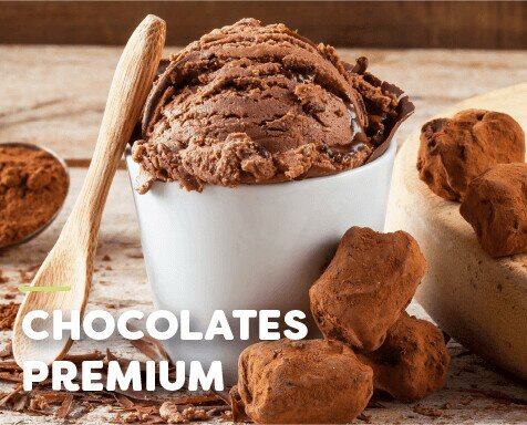 Helados de chocolate de selección. Selección de chocolates premium para toda nuestra gama de helados de chocolates.