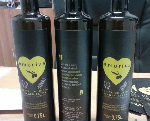 Acite de oliva Amorius. Botella 750 manzanilla cacereña, virgen extra.