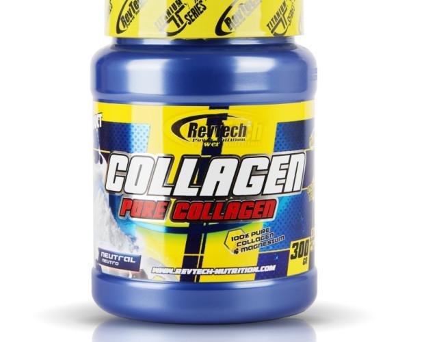 Revtech Collagen Colageno. Está compuesto por colágeno hidrolizado y carbonato de magnesio