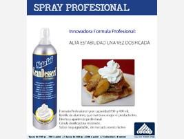 Nata. Spray Profesional
Una vez servido, se mantiene firme y consistente hasta 20  minutos.
Dosificador profesional 