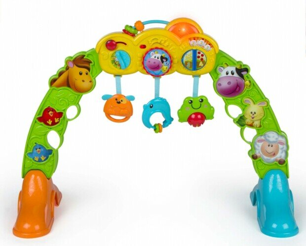 Gimnasio bebé. Gimnasio musical para bebés interactivo en forma de arco con actividades y luces
