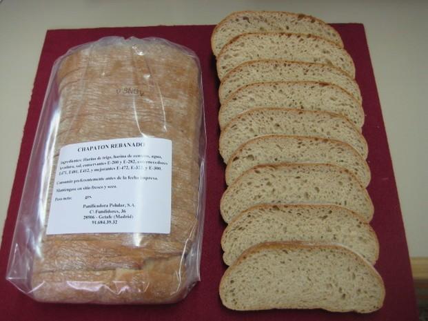 Proveedores de pan. Chapata rebanada