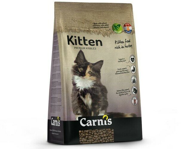 Alimento seco Kitten para gatitos. Rico en carne de pavo, está hecho de ingredientes saludables de alta calidad