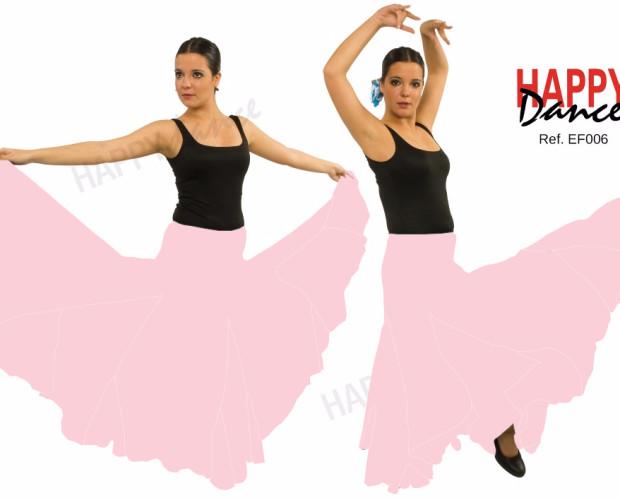 Falda de flamenco. Entallada a media cadera con vuelo de dos capas.