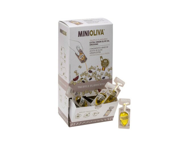 Monodosis de aceite aroma trufa. Monodosis de aceite de oliva virgen extra con aroma trufa