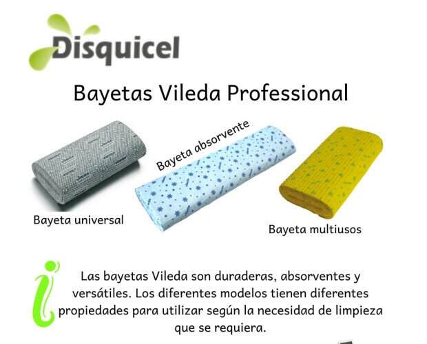 Bayetas Vileda Professional. Bayetas de tela sin tejer duraderas, absorventes y versátiles.