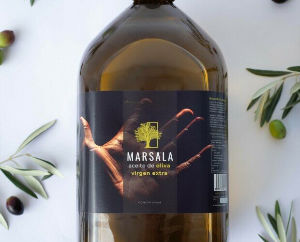 AOVE Marsala gama familiar. Aceite de oliva virgen extra de aceitunas en su punto de maduración