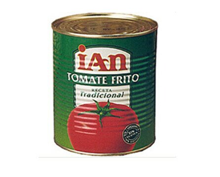 Tomate frito de 1 Kg. Latas de tomate frito distribuidas en cajas de 12 unidades